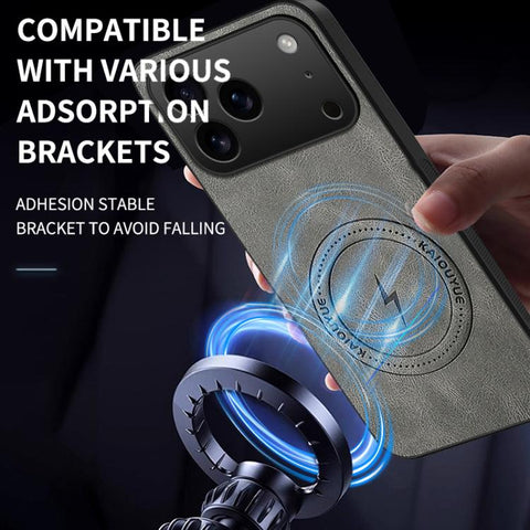 WANLONFENG Nappa Texture Magnetic Phone Case with 2pcs Screen Films, For iPhone 18 Pro, For iPhone 18 Pro Max, For iPhone 17 Pro Max, For iPhone 17 Pro, For iPhone 17, For iPhone Air, iPhone 16 Pro Max, For iPhone 16 Pro, For iPhone 16                 ...