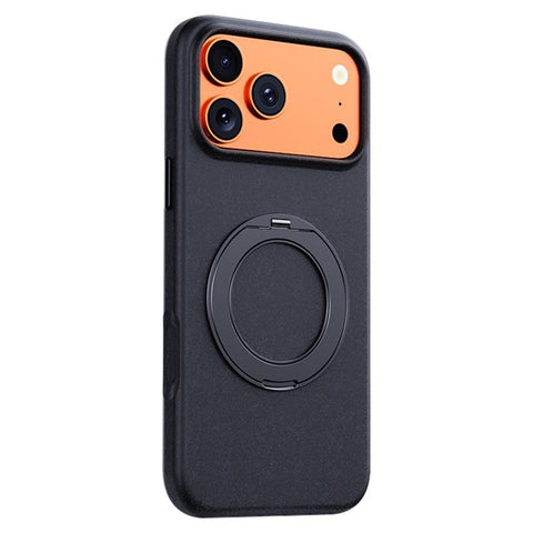 Boundless Series Rock Sand Magnetic Phone Case with 360 Degree Rotating Alloy Stand, For iPhone 18 Pro / 17 Pro, For iPhone 18 Pro Max / 17 Pro Max, For iPhone 16 Pro Max, For iPhone 16 Pro