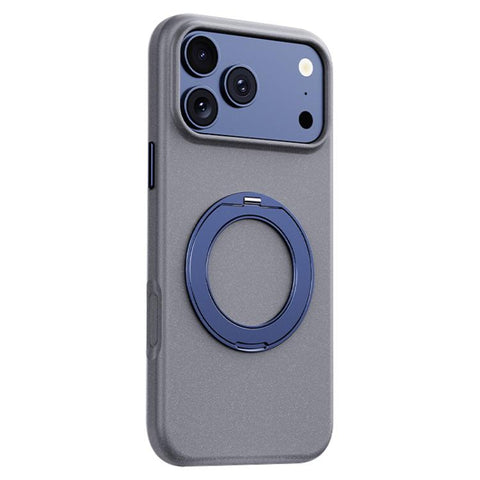 Boundless Series Rock Sand Magnetic Phone Case with 360 Degree Rotating Alloy Stand, For iPhone 18 Pro / 17 Pro, For iPhone 18 Pro Max / 17 Pro Max, For iPhone 16 Pro Max, For iPhone 16 Pro