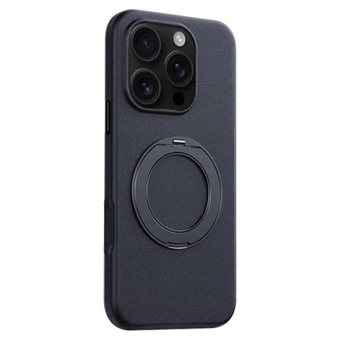 Boundless Series Rock Sand Magnetic Phone Case with 360 Degree Rotating Alloy Stand, For iPhone 18 Pro / 17 Pro, For iPhone 18 Pro Max / 17 Pro Max, For iPhone 16 Pro Max, For iPhone 16 Pro