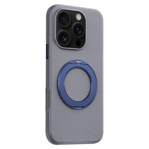 Boundless Series Rock Sand Magnetic Phone Case with 360 Degree Rotating Alloy Stand, For iPhone 18 Pro / 17 Pro, For iPhone 18 Pro Max / 17 Pro Max, For iPhone 16 Pro Max, For iPhone 16 Pro