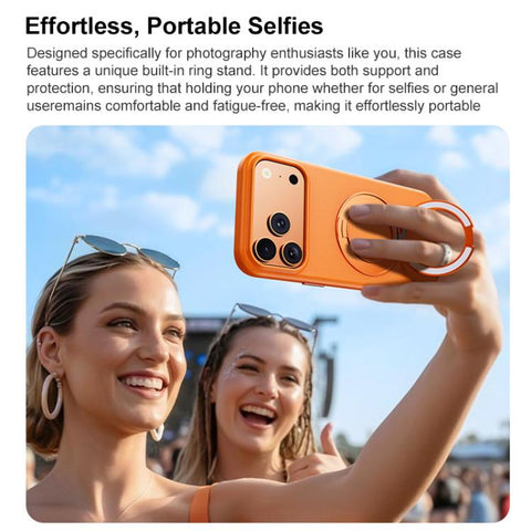 Boundless Series Rock Sand Magnetic Phone Case with 360 Degree Rotating Alloy Stand, For iPhone 18 Pro / 17 Pro, For iPhone 18 Pro Max / 17 Pro Max, For iPhone 16 Pro Max, For iPhone 16 Pro