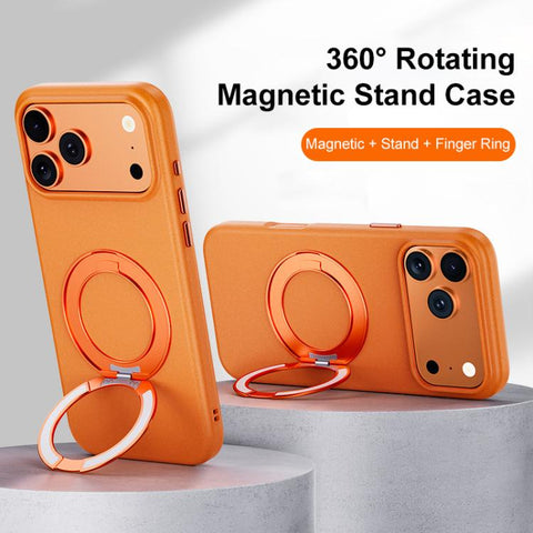 Boundless Series Rock Sand Magnetic Phone Case with 360 Degree Rotating Alloy Stand, For iPhone 18 Pro / 17 Pro, For iPhone 18 Pro Max / 17 Pro Max, For iPhone 16 Pro Max, For iPhone 16 Pro