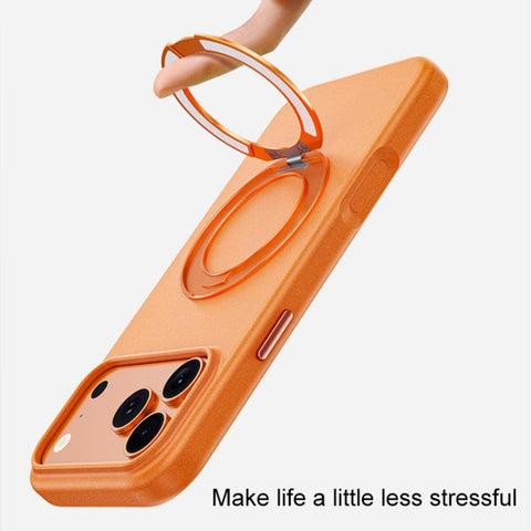 Boundless Series Rock Sand Magnetic Phone Case with 360 Degree Rotating Alloy Stand, For iPhone 18 Pro / 17 Pro, For iPhone 18 Pro Max / 17 Pro Max, For iPhone 16 Pro Max, For iPhone 16 Pro