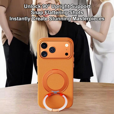 Boundless Series Rock Sand Magnetic Phone Case with 360 Degree Rotating Alloy Stand, For iPhone 18 Pro / 17 Pro, For iPhone 18 Pro Max / 17 Pro Max, For iPhone 16 Pro Max, For iPhone 16 Pro