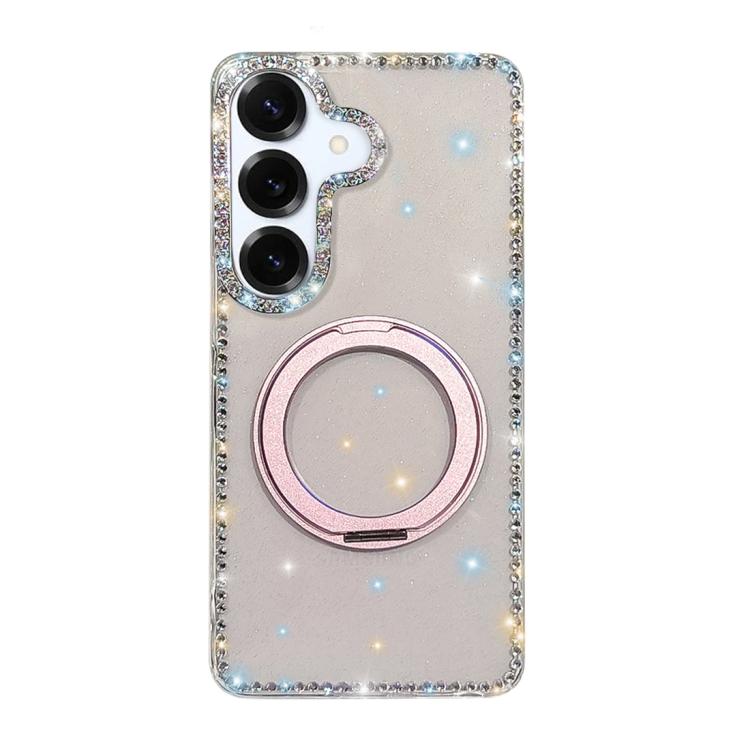 Diamond IMD 360 Rotation Magnetic Metal Holder Phone Case, For Samsung Galaxy S24 5G, For Samsung Galaxy S23 Ultra 5G
