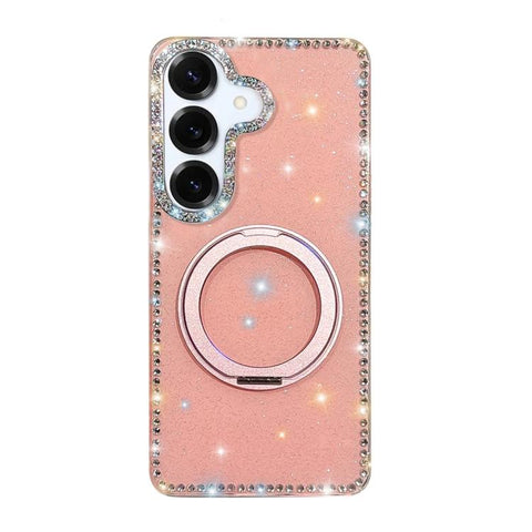 Diamond IMD 360 Rotation Magnetic Metal Holder Phone Case, For Samsung Galaxy S24 5G, For Samsung Galaxy S23 Ultra 5G