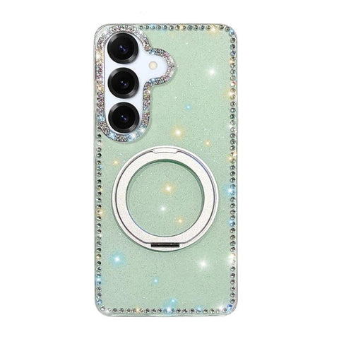 Diamond IMD 360 Rotation Magnetic Metal Holder Phone Case, For Samsung Galaxy S24 5G, For Samsung Galaxy S23 Ultra 5G