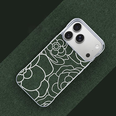 Embossed Camellia Flower Linen Fabric Magnetic Half Coverage Phone Case, For iPhone 18 Pro / 17 Pro, For iPhone 18 Pro Max / 17 Pro Max, For iPhone 17, For iPhone 16 Pro Max, For iPhone 16 Pro, For iPhone 16 Plus, For iPhone 16, For iPhone 15 Pro Max