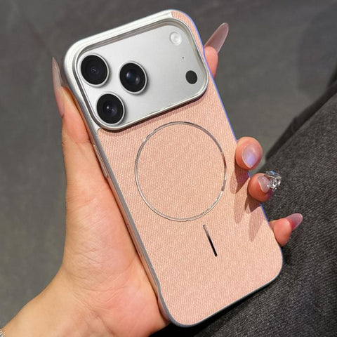 Retro Linen Fabric Magnetic Half Coverage Phone Case, For iPhone 18 Pro / 17 Pro, For iPhone 18 Pro Max / 17 Pro Max, For iPhone 17, For iPhone 16 Pro Max, For iPhone 16 Pro, For iPhone 16 Plus, For iPhone 16, For iPhone 15 Pro Max