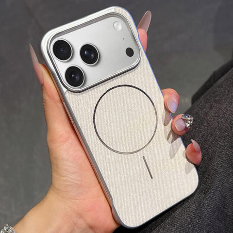 Retro Linen Fabric Magnetic Half Coverage Phone Case, For iPhone 18 Pro / 17 Pro, For iPhone 18 Pro Max / 17 Pro Max, For iPhone 17, For iPhone 16 Pro Max, For iPhone 16 Pro, For iPhone 16 Plus, For iPhone 16, For iPhone 15 Pro Max