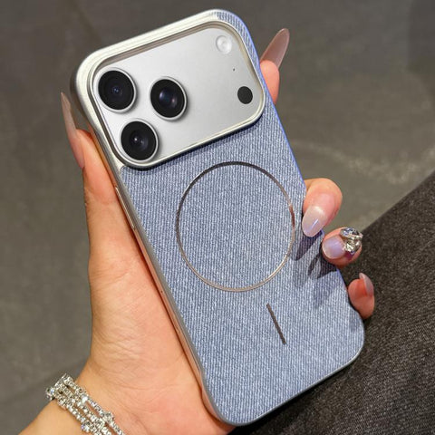 Retro Linen Fabric Magnetic Half Coverage Phone Case, For iPhone 18 Pro / 17 Pro, For iPhone 18 Pro Max / 17 Pro Max, For iPhone 17, For iPhone 16 Pro Max, For iPhone 16 Pro, For iPhone 16 Plus, For iPhone 16, For iPhone 15 Pro Max