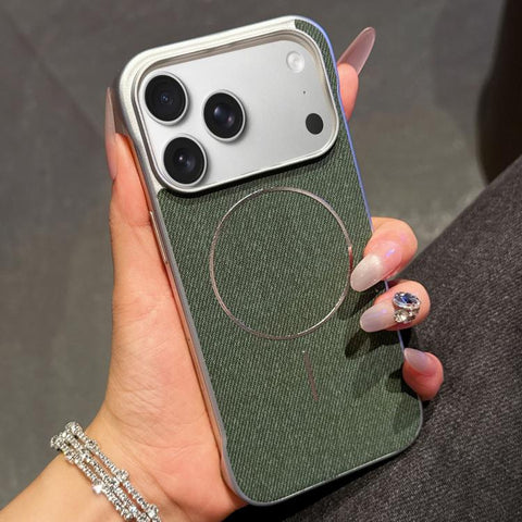Retro Linen Fabric Magnetic Half Coverage Phone Case, For iPhone 18 Pro / 17 Pro, For iPhone 18 Pro Max / 17 Pro Max, For iPhone 17, For iPhone 16 Pro Max, For iPhone 16 Pro, For iPhone 16 Plus, For iPhone 16, For iPhone 15 Pro Max