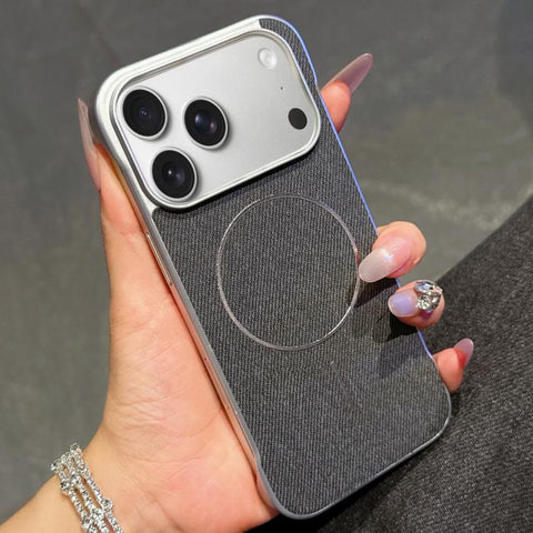 Retro Linen Fabric Magnetic Half Coverage Phone Case, For iPhone 18 Pro / 17 Pro, For iPhone 18 Pro Max / 17 Pro Max, For iPhone 17, For iPhone 16 Pro Max, For iPhone 16 Pro, For iPhone 16 Plus, For iPhone 16, For iPhone 15 Pro Max