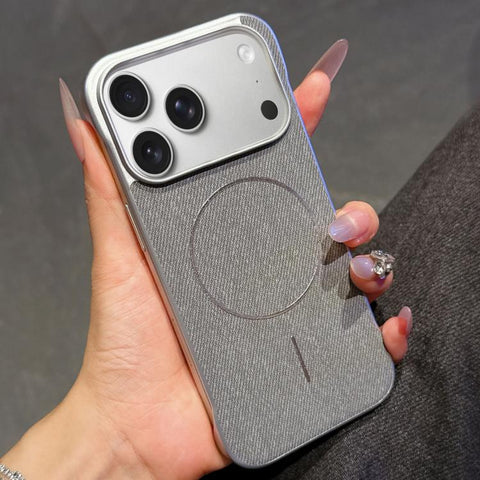 Retro Linen Fabric Magnetic Half Coverage Phone Case, For iPhone 18 Pro / 17 Pro, For iPhone 18 Pro Max / 17 Pro Max, For iPhone 17, For iPhone 16 Pro Max, For iPhone 16 Pro, For iPhone 16 Plus, For iPhone 16, For iPhone 15 Pro Max