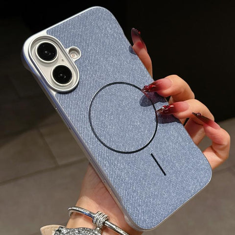 Retro Linen Fabric Magnetic Half Coverage Phone Case, For iPhone 18 Pro / 17 Pro, For iPhone 18 Pro Max / 17 Pro Max, For iPhone 17, For iPhone 16 Pro Max, For iPhone 16 Pro, For iPhone 16 Plus, For iPhone 16, For iPhone 15 Pro Max