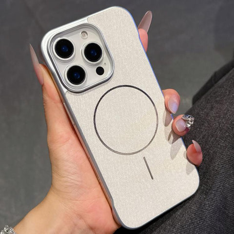 Retro Linen Fabric Magnetic Half Coverage Phone Case, For iPhone 18 Pro / 17 Pro, For iPhone 18 Pro Max / 17 Pro Max, For iPhone 17, For iPhone 16 Pro Max, For iPhone 16 Pro, For iPhone 16 Plus, For iPhone 16, For iPhone 15 Pro Max