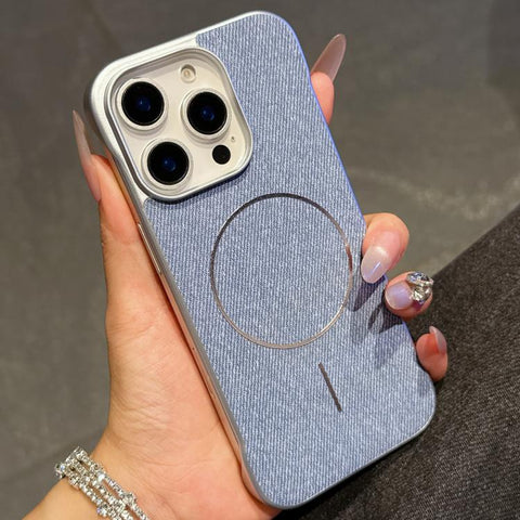 Retro Linen Fabric Magnetic Half Coverage Phone Case, For iPhone 18 Pro / 17 Pro, For iPhone 18 Pro Max / 17 Pro Max, For iPhone 17, For iPhone 16 Pro Max, For iPhone 16 Pro, For iPhone 16 Plus, For iPhone 16, For iPhone 15 Pro Max