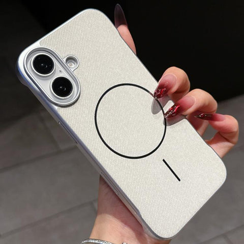 Retro Linen Fabric Magnetic Half Coverage Phone Case, For iPhone 18 Pro / 17 Pro, For iPhone 18 Pro Max / 17 Pro Max, For iPhone 17, For iPhone 16 Pro Max, For iPhone 16 Pro, For iPhone 16 Plus, For iPhone 16, For iPhone 15 Pro Max