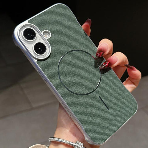 Retro Linen Fabric Magnetic Half Coverage Phone Case, For iPhone 18 Pro / 17 Pro, For iPhone 18 Pro Max / 17 Pro Max, For iPhone 17, For iPhone 16 Pro Max, For iPhone 16 Pro, For iPhone 16 Plus, For iPhone 16, For iPhone 15 Pro Max