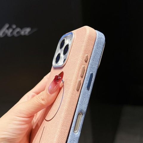 Retro Linen Fabric Magnetic Half Coverage Phone Case, For iPhone 18 Pro / 17 Pro, For iPhone 18 Pro Max / 17 Pro Max, For iPhone 17, For iPhone 16 Pro Max, For iPhone 16 Pro, For iPhone 16 Plus, For iPhone 16, For iPhone 15 Pro Max