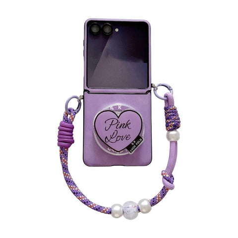 Vegan Leather Side Buckle Magnetic Shockproof Phone Case with Hand Strap, For Galaxy Z Flip6 / 7 FE, For Galaxy Z Flip7 5G, For Galaxy Z Flip5