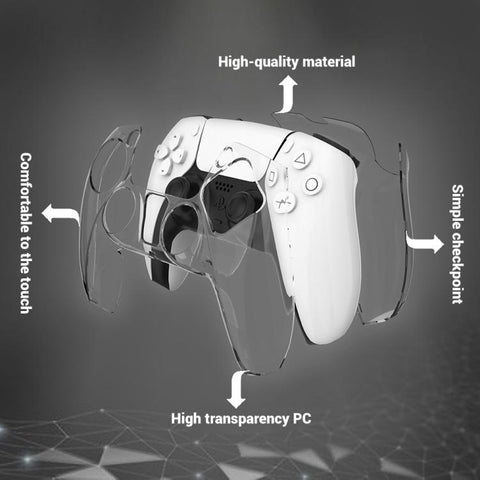 XDcase 2pcs Game Controller Split Crystal PC Protective Case, For Sony PS5