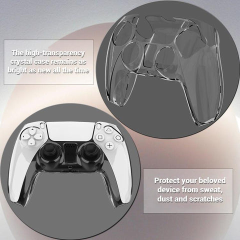 XDcase 2pcs Game Controller Split Crystal PC Protective Case, For Sony PS5