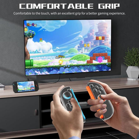XDcase 1 Pair Crystal PC Protective Case & Joystick Caps Set, For Nintendo Switch 2 Joy-Con, For Nintendo Switch / Switch OLED Joy-Con