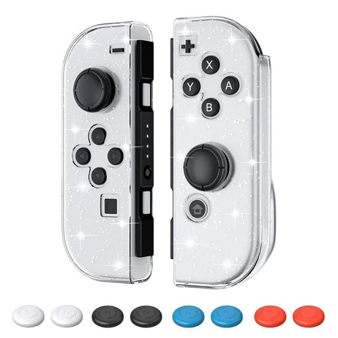 XDcase 1 Pair Crystal PC Protective Case & Joystick Caps Set, For Nintendo Switch 2 Joy-Con, For Nintendo Switch / Switch OLED Joy-Con