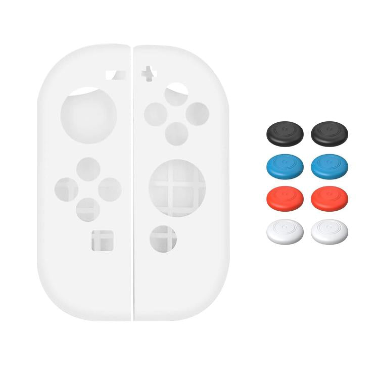 XDcase 1 Pair Soft Silicone Protective Case & Joystick Caps Set, For Nintendo Switch / Switch OLED Joy-Con