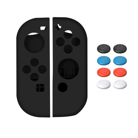 XDcase 1 Pair Soft Silicone Protective Case & Joystick Caps Set, For Nintendo Switch / Switch OLED Joy-Con
