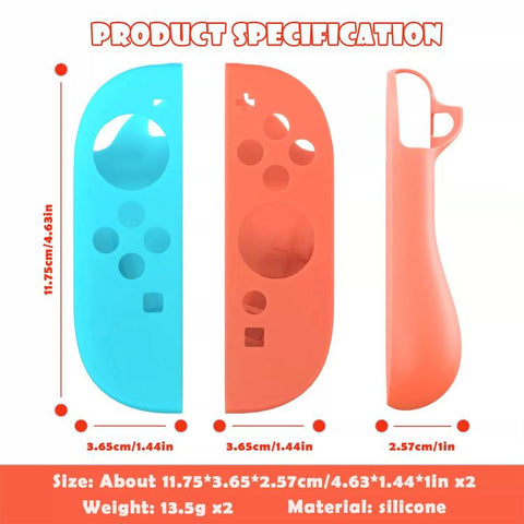 XDcase 1 Pair Soft Silicone Protective Case & Joystick Caps Set, For Nintendo Switch / Switch OLED Joy-Con