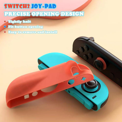 XDcase 1 Pair Soft Silicone Protective Case & Joystick Caps Set, For Nintendo Switch / Switch OLED Joy-Con