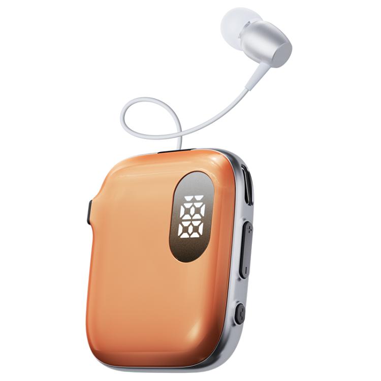 QRSC-K91 AI Edition Lavalier LED Digital Display Bluetooth Earphone with 32cm Retractable Cable
