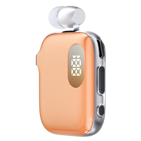 QRSC-K91 AI Edition Lavalier LED Digital Display Bluetooth Earphone with 32cm Retractable Cable