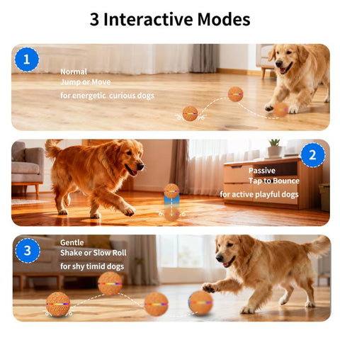 O19 Smart Automatic Pet Toy Ball Dog Training with LED, Diameter 70mm