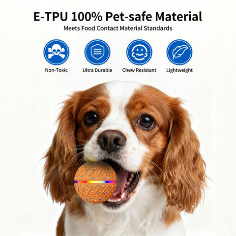 O19 Smart Automatic Pet Toy Ball Dog Training with LED, Diameter 70mm