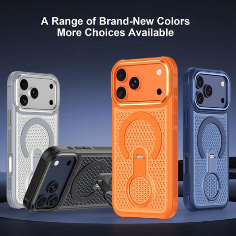Colorful Hollowed Cooling 360 Degree Rotation Ring Holder Magnetic Phone Case, For iPhone 15