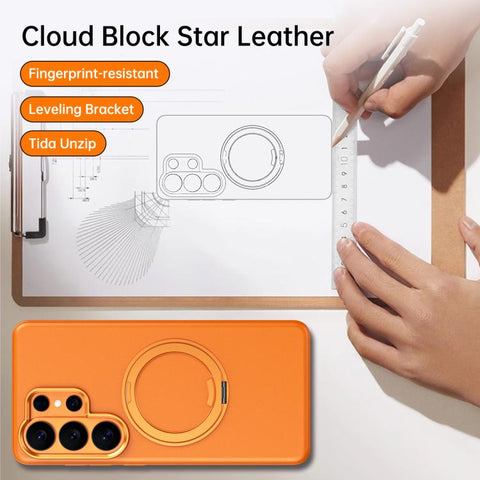 Cloud Block Star Leather Series 360 Degree Rotation Holder Magnetic Phone Case, For Galaxy S26+ 5G, For Galaxy S26 Ultra 5G, For Galaxy S26 5G