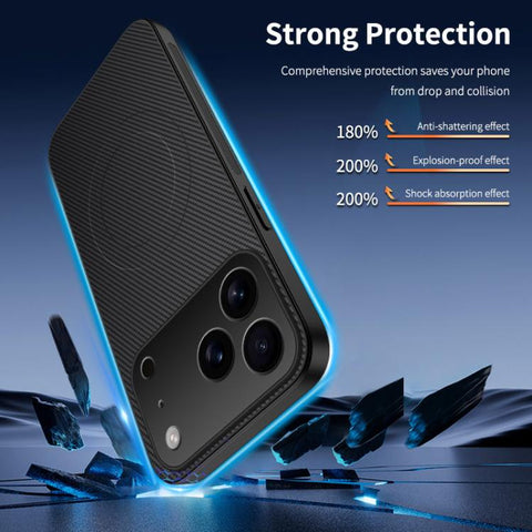 WANLONFENG TQ1 Series Magnetic Carbon Fiber Texture Phone Case with 2pcs Screen Films, For iPhone 18 Pro, For iPhone 18 Pro Max, For iPhone 12, For iPhone 12 Pro Max, For iPhone 12 Pro, For iPhone 11 Pro Max, For iPhone 11, For iPhone 11 Pro