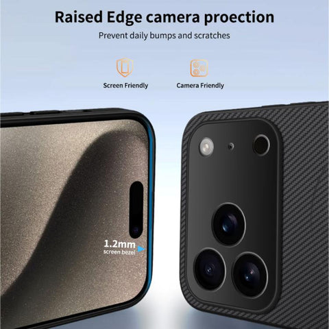 WANLONFENG TQ1 Series Magnetic Carbon Fiber Texture Phone Case with 2pcs Screen Films, For iPhone 18 Pro, For iPhone 18 Pro Max, For iPhone 12, For iPhone 12 Pro Max, For iPhone 12 Pro, For iPhone 11 Pro Max, For iPhone 11, For iPhone 11 Pro