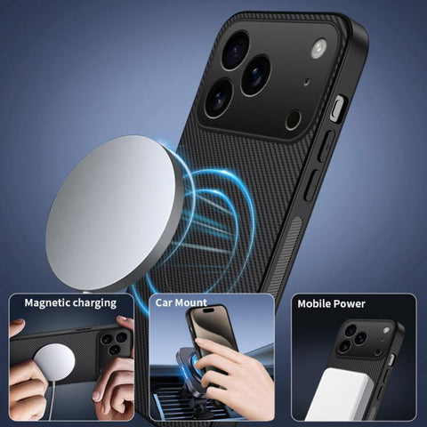 WANLONFENG TQ1 Series Magnetic Carbon Fiber Texture Phone Case with 2pcs Screen Films, For iPhone 18 Pro, For iPhone 18 Pro Max, For iPhone 12, For iPhone 12 Pro Max, For iPhone 12 Pro, For iPhone 11 Pro Max, For iPhone 11, For iPhone 11 Pro