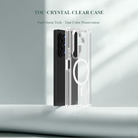 LeReach TOC Clear Series Dual-Composite Armor TPU + Acrylic Shockproof Magnetic Phone Case, For Galaxy Z Fold7 5G, For Galaxy Z Flip7 5G