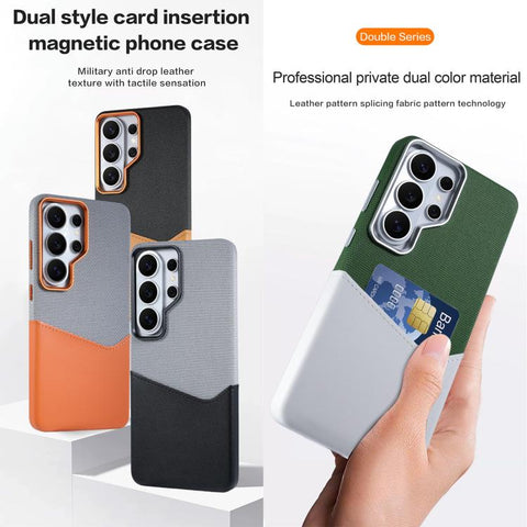 Cloth Textue Stitching Card Slot Magnetic Phone Case, For Galaxy S26 Ultra 5G, For Galaxy S25 Ultra 5G, For Galaxy S24 Ultra 5G