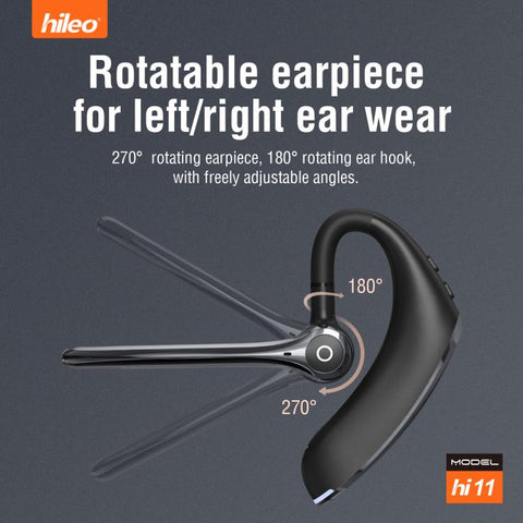Hileo Hi11 Wireless Single Ear Hook Handsfree Call Noise Reduction In-ear Earphone
