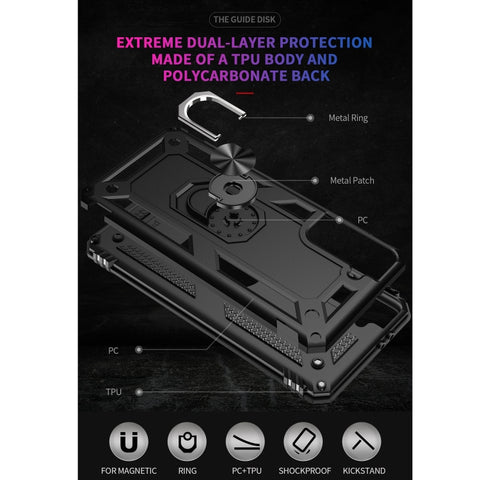 Shockproof TPU + PC Protective Case with 360 Degree Rotating Holder, For Samsung Galaxy S21+ 5G