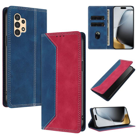 Skin Feel Two-tone RFID Blocking Vegan Leather Phone Case, For Galaxy A34 5G, For Galaxy A54 5G, For Galaxy A14 5G, For Galaxy A13 4G / 5G, For Galaxy M62 / F62 5G