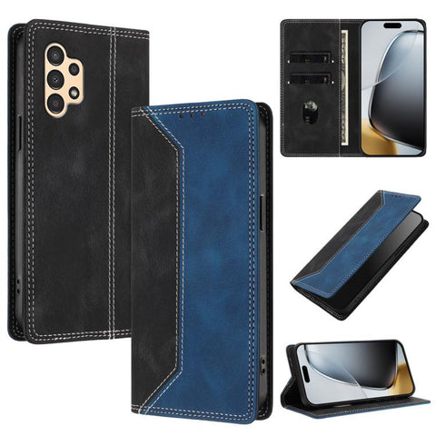 Skin Feel Two-tone RFID Blocking Vegan Leather Phone Case, For Galaxy A34 5G, For Galaxy A54 5G, For Galaxy A14 5G, For Galaxy A13 4G / 5G, For Galaxy M62 / F62 5G