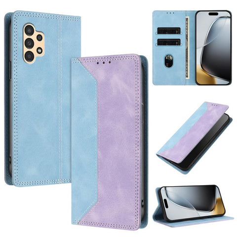 Skin Feel Two-tone RFID Blocking Vegan Leather Phone Case, For Galaxy A34 5G, For Galaxy A54 5G, For Galaxy A14 5G, For Galaxy A13 4G / 5G, For Galaxy M62 / F62 5G